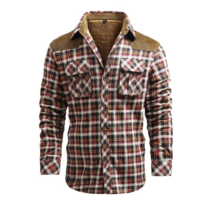 Men Winter Casual Shirts Jacke - Flannel Shirt Lined recension och pris