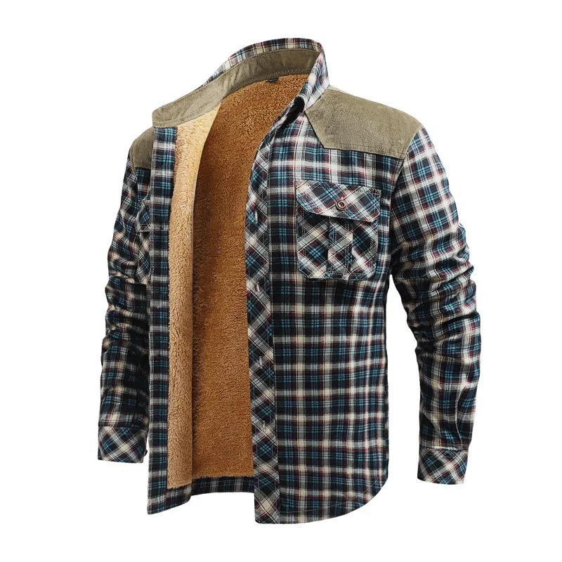 Men Winter Casual Shirts Jacke - Flannel Shirt Lined recension och pris